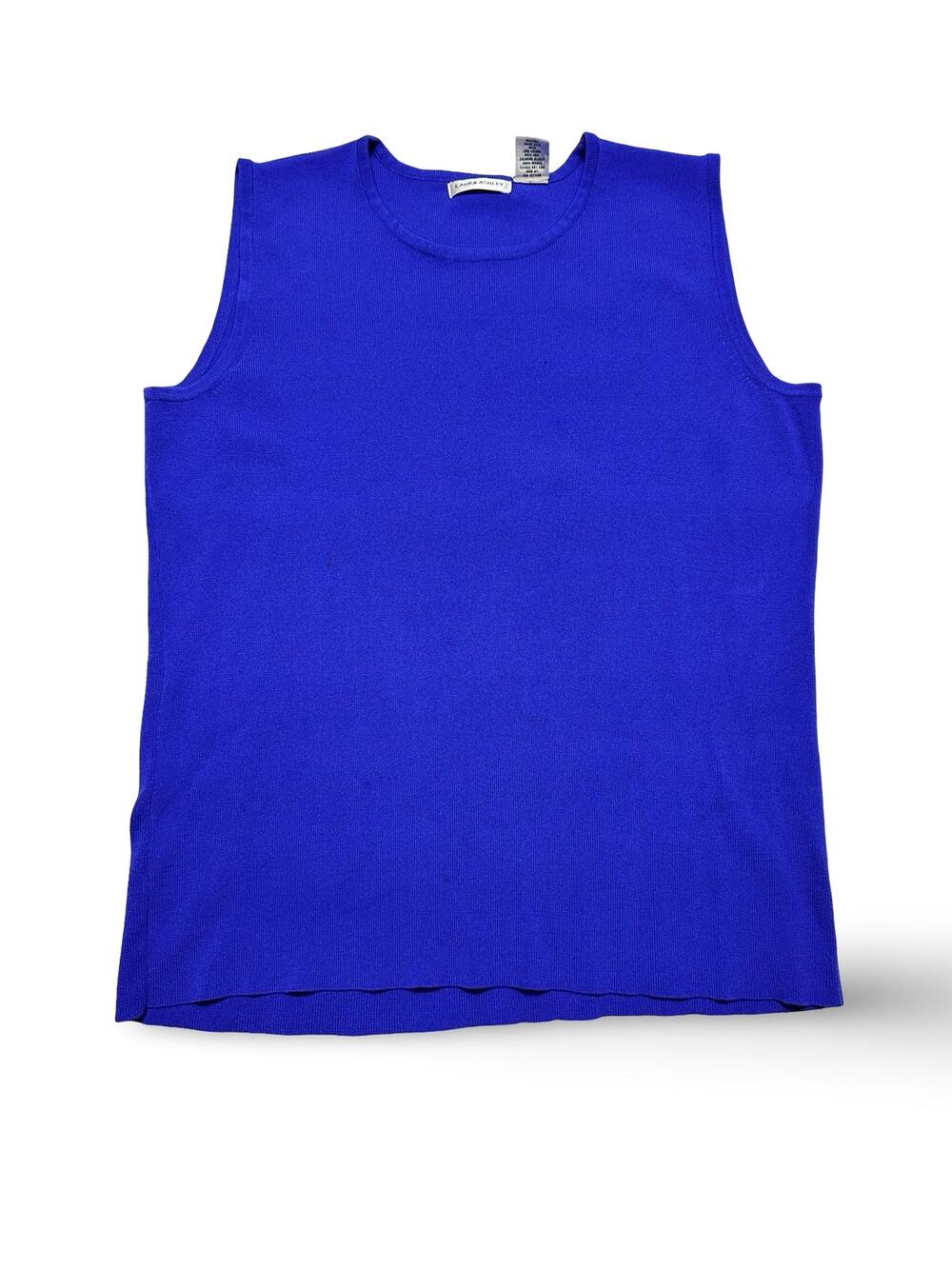 Laura Ashley Cobalt Sleeveless Knit Shell Tank Size Medium